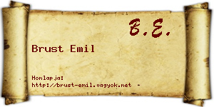 Brust Emil névjegykártya